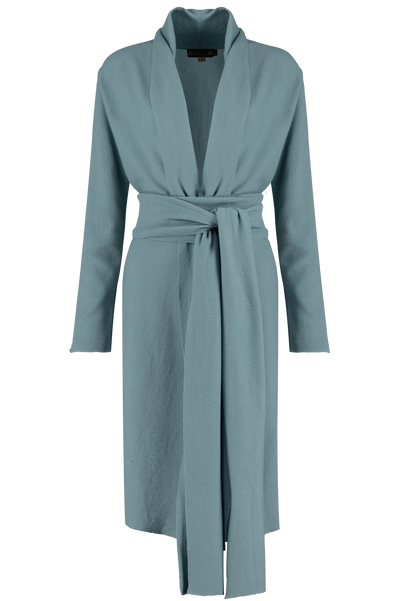 Cotton Belted Shrug in Aqua