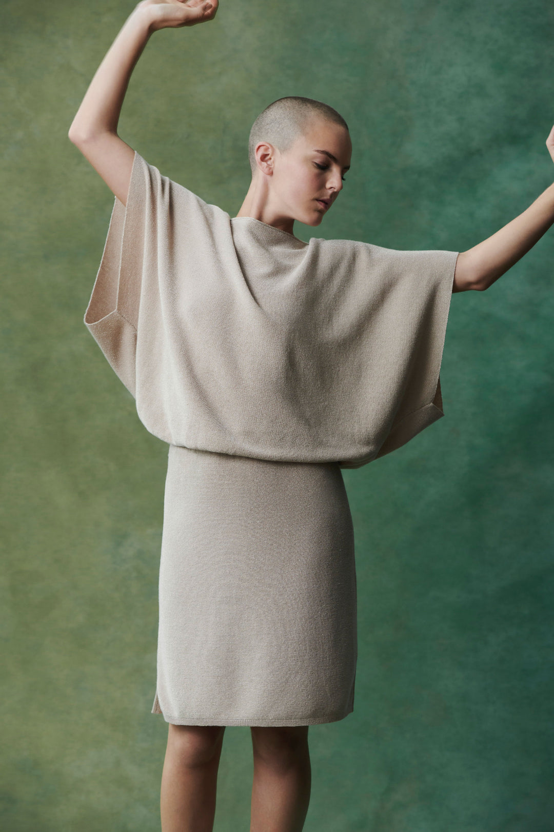 Lamé Organic Cotton Knit Short Kimono Dress – Carina Hildebrandt