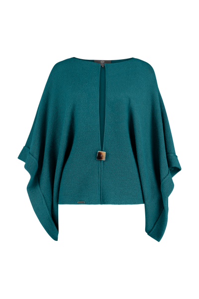 Kimono Jacket in Peacock with big Square Horn Button