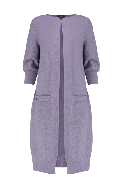 Nantucket Cardigan in Heather with pockets and rectangel horn button