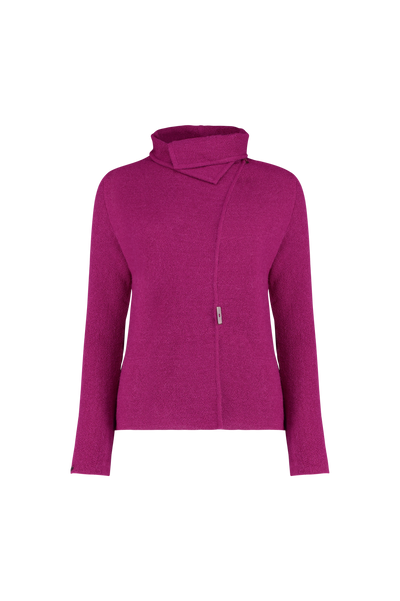 Short Drape Jacket in Bougainvillea, neck closed