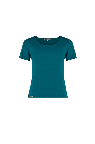 Organic Cotton Short Sleeve Top in Peacock